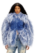 Diesel Ombré-hair padded monster coat - Winter Jackets Womens in Blue