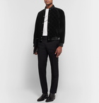 Saint Laurent - Quilted Velvet Bomber Jacket - Men - Black