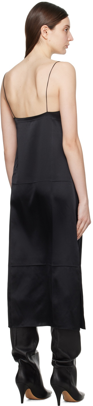 KHAITE Black Sicily Midi Dress