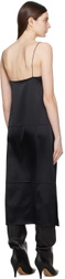 KHAITE Black Sicily Midi Dress