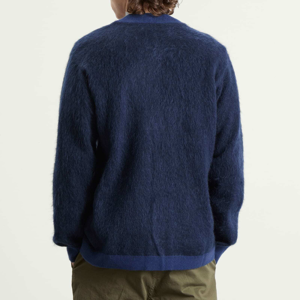 Kestin Men's Muirfield Argyle Cardigan in Navy Mohair