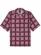 Needles - Cowboy Convertible-Collar Checked Voile Shirt - Pink