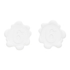 MM6 Maison Margiela White 6 Earrings