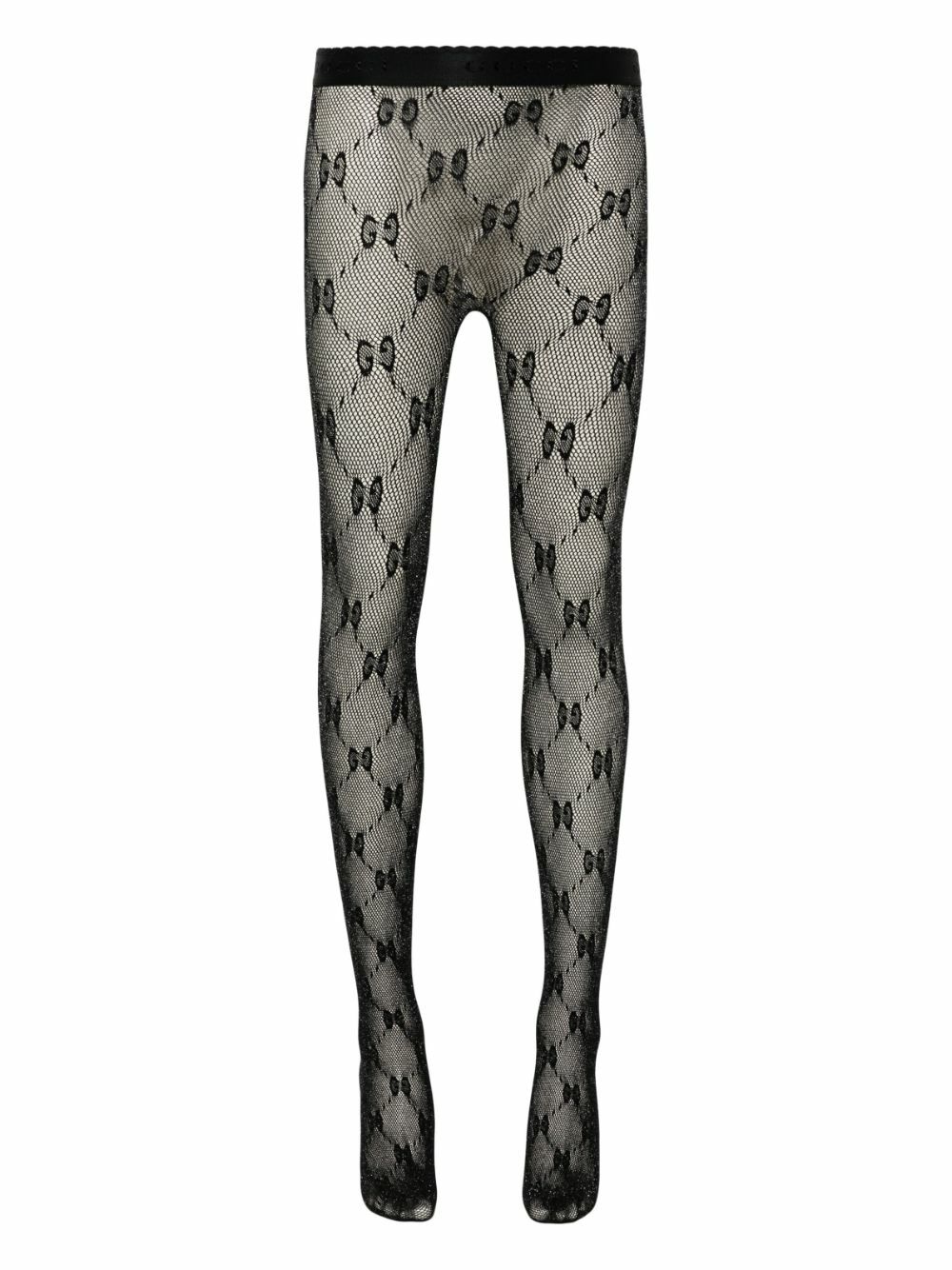 GUCCI モノグラム　タイツ Gucci Black Lurex GG Knit Tights Gucci