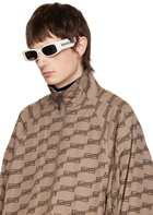 Balenciaga White Max Rectangle Sunglasses