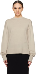 Birrot Beige Round Neck Sweater