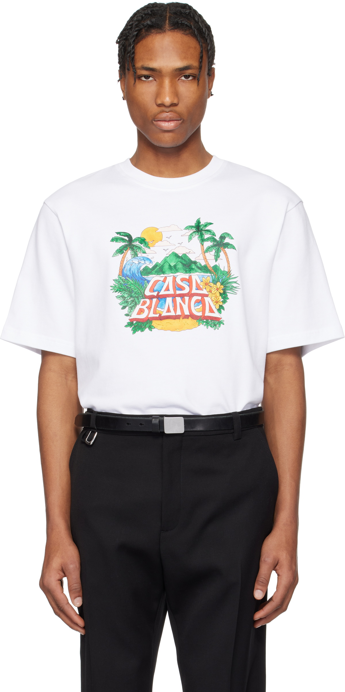 White 'Casa' Beach Wave T-shirt by Casablanca on Sale