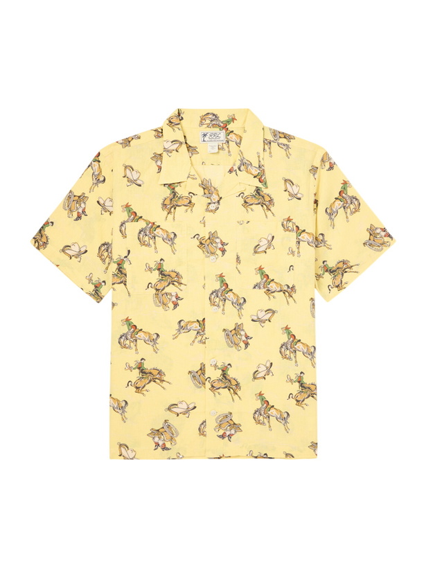 Photo: RRL - Convertible-Collar Printed Linen and Cotton-Blend Shirt - Yellow