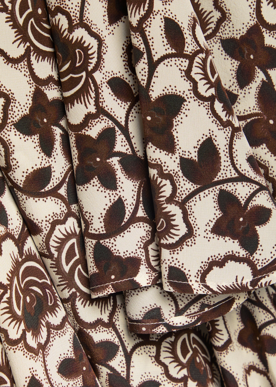 Weekend Max Mara Varese Floral-print Silk Midi Dress Brown