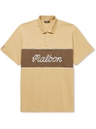 Malbon Golf - Logo-Embroidered Colour-Block Cotton-Jersey Golf Polo Shirt - Neutrals