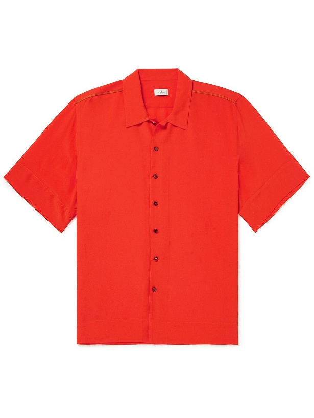 Photo: Etro - Silk Crepe de Chine Shirt - Red