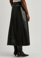 Nanushka Aleka Faux Leather Midi Skirt Black