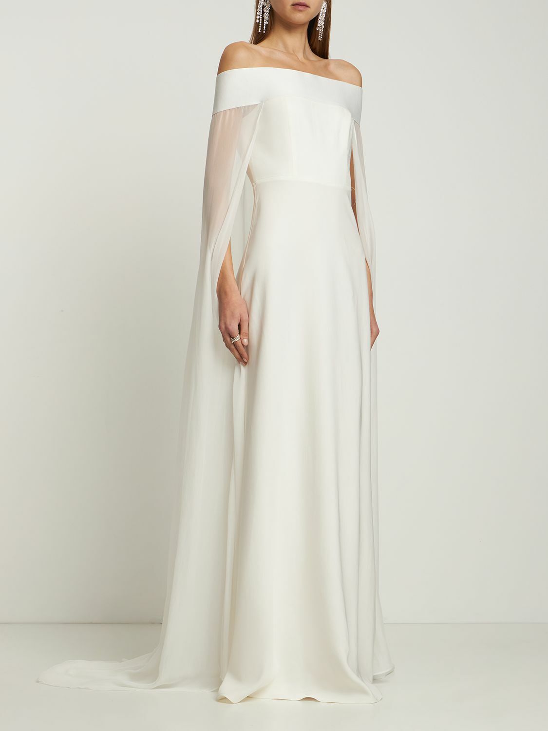 roland mouret off the shoulder dress Off Shoulder Gown in Monochrome  Roland Mouret