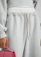Alexanderwang.t Logo Layered Cotton Sweatpants Light Grey