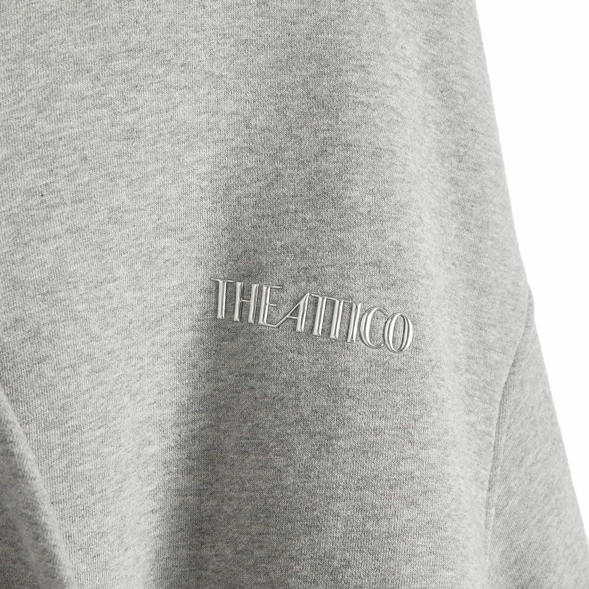 The Attico Women's Zip Front Hooded Sweatshirt in Melange Grey