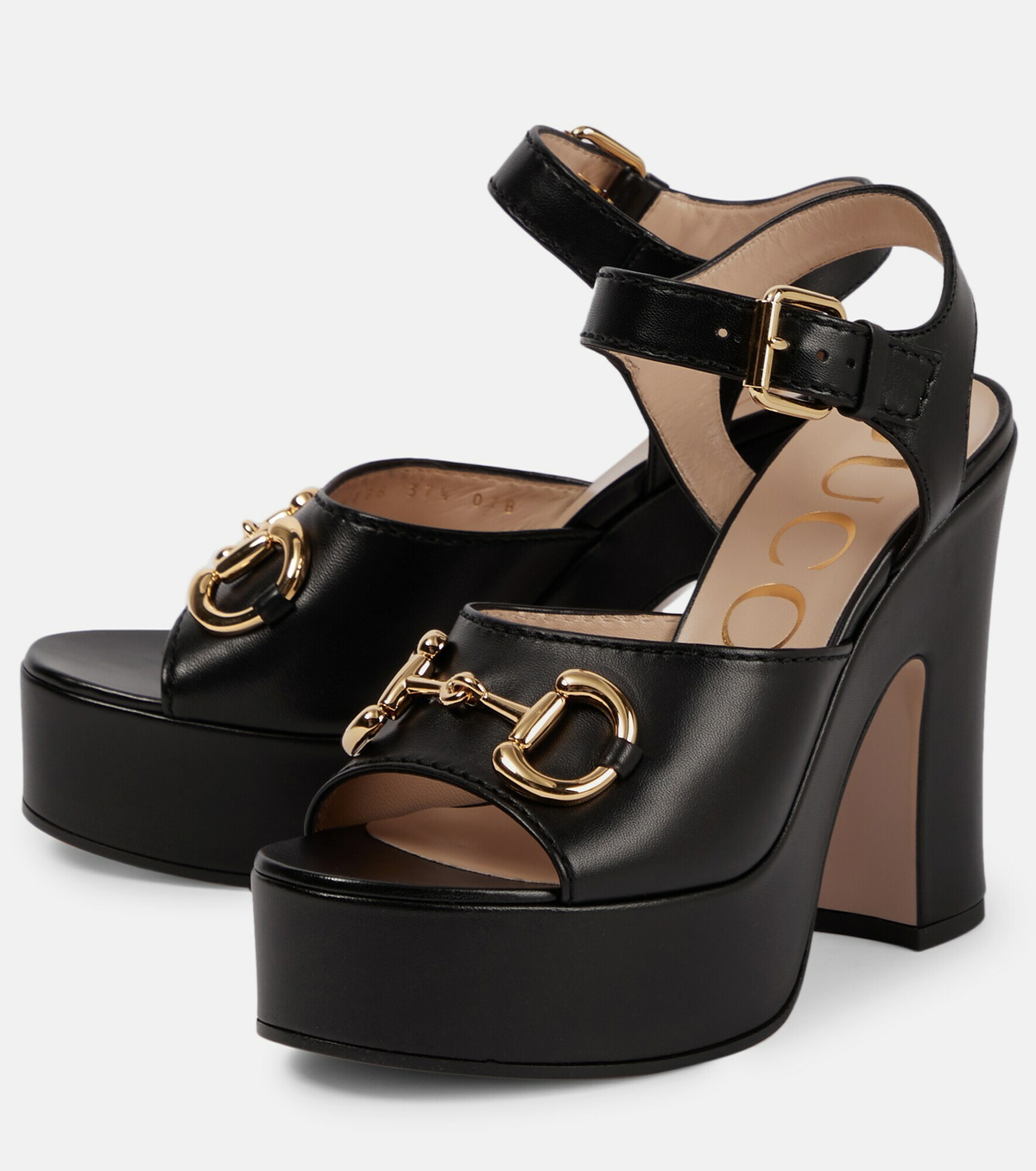 Gucci - Horsebit leather platform sandals Gucci