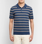 NN07 - Striped Cotton-Blend Polo Shirt - Men - Navy