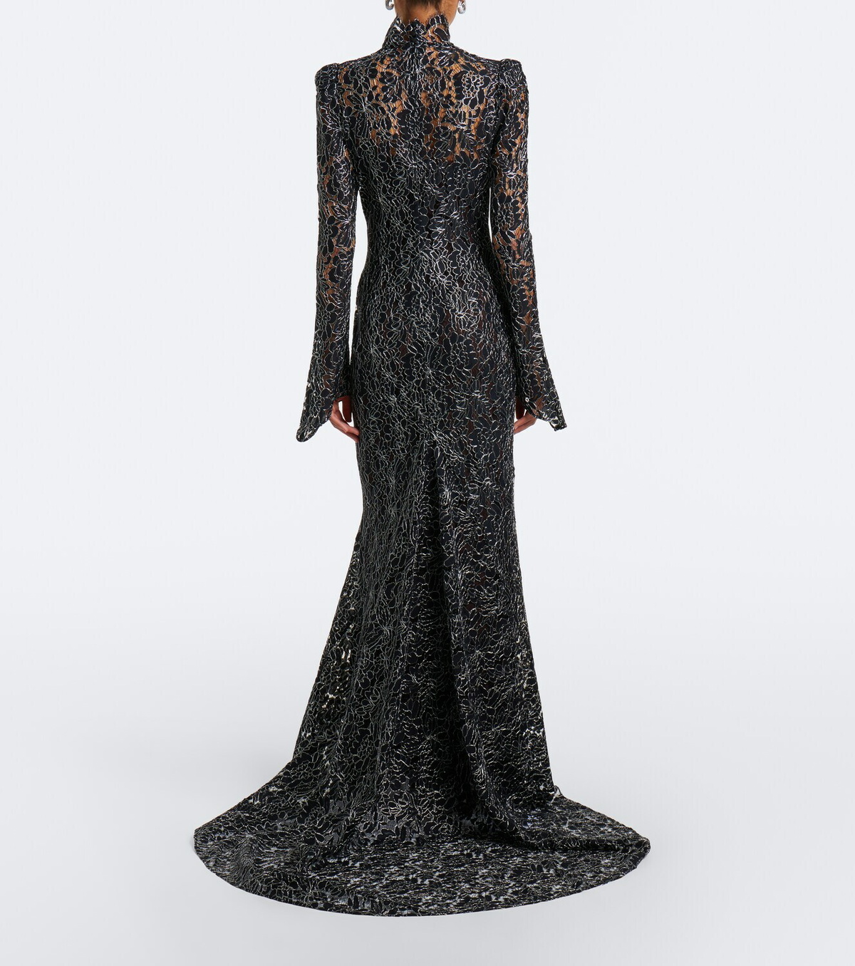 De La Vali Votiva lace lamé gown