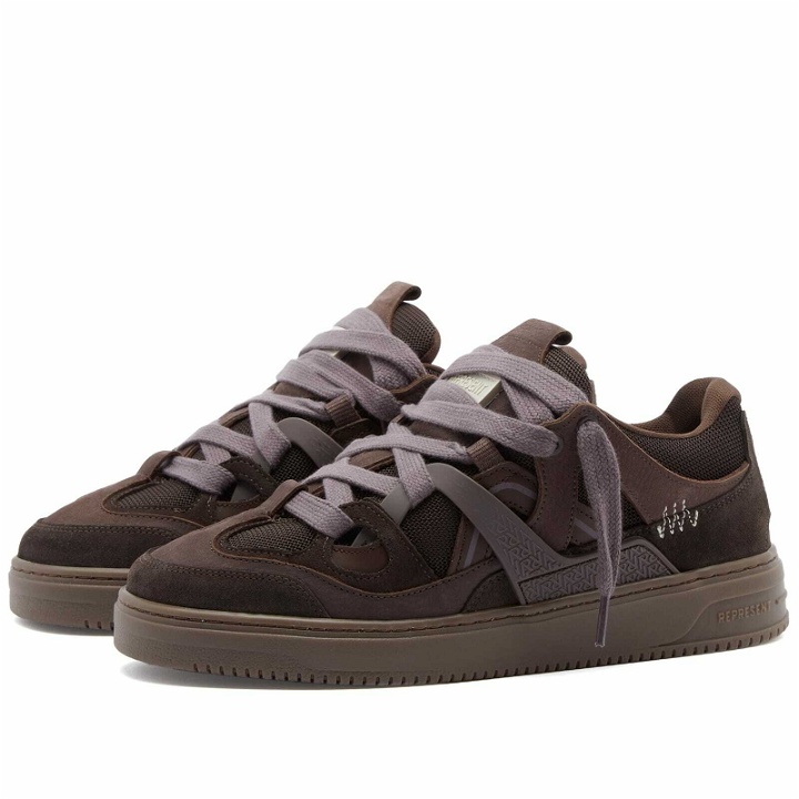 Photo: Represent Men's Bully Leather Sneakers in Truffle