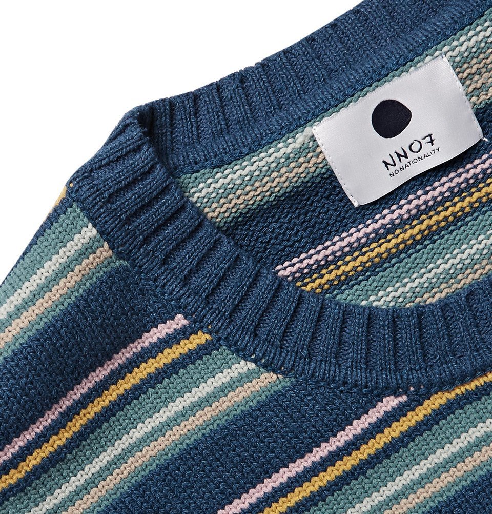 Striped knit 2024 sweater mens