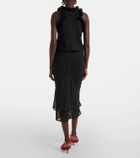 The Attico Faux fur-trimmed midi dress