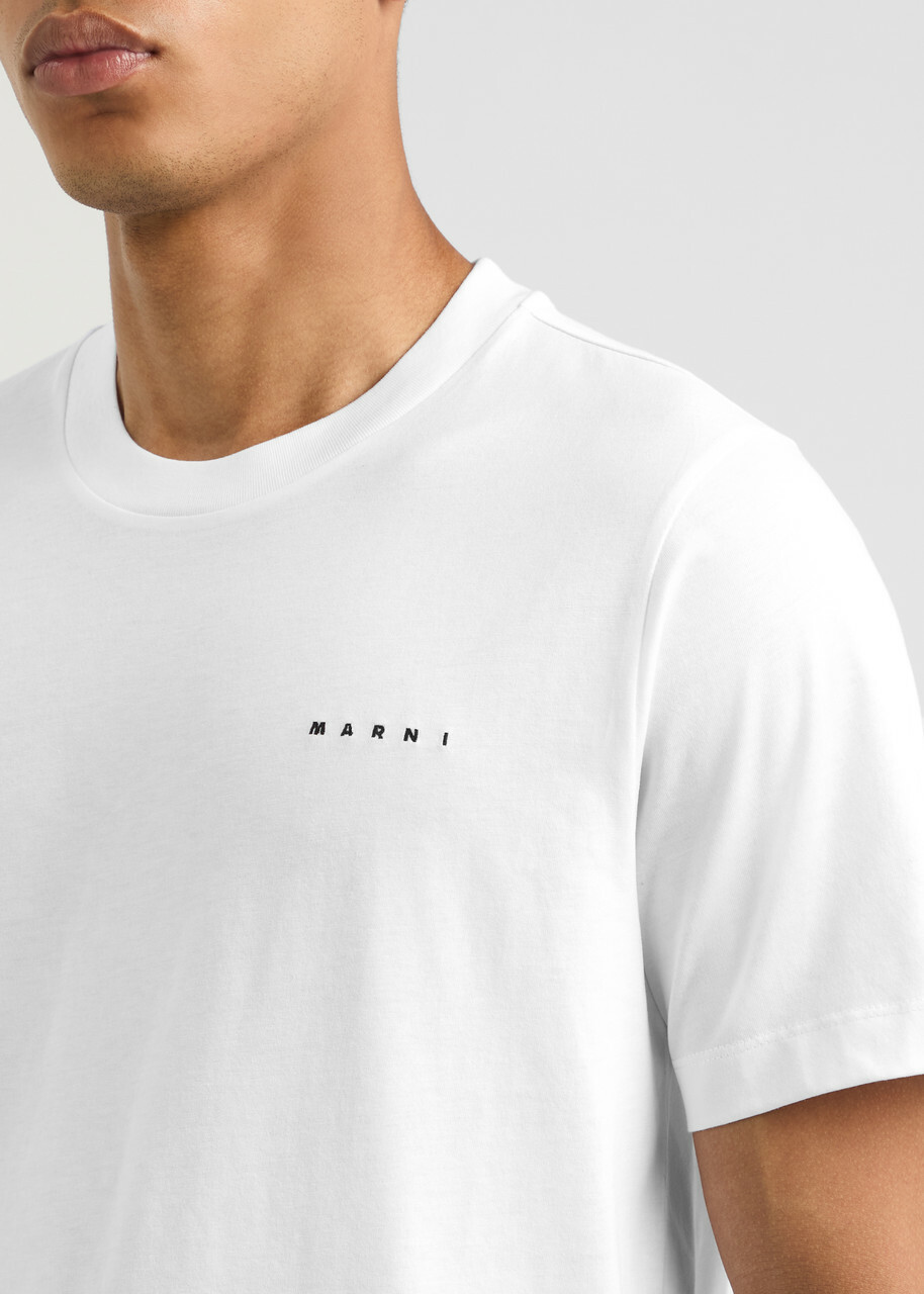 Marni Logo-embroidered Cotton T-shirt White Marni