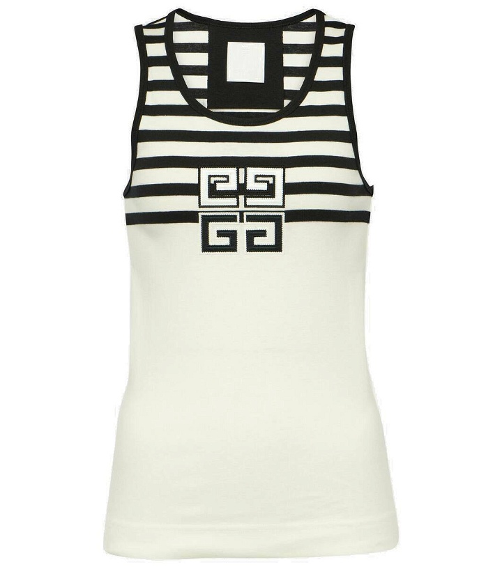 Photo: Givenchy 4G striped cotton jersey tank top