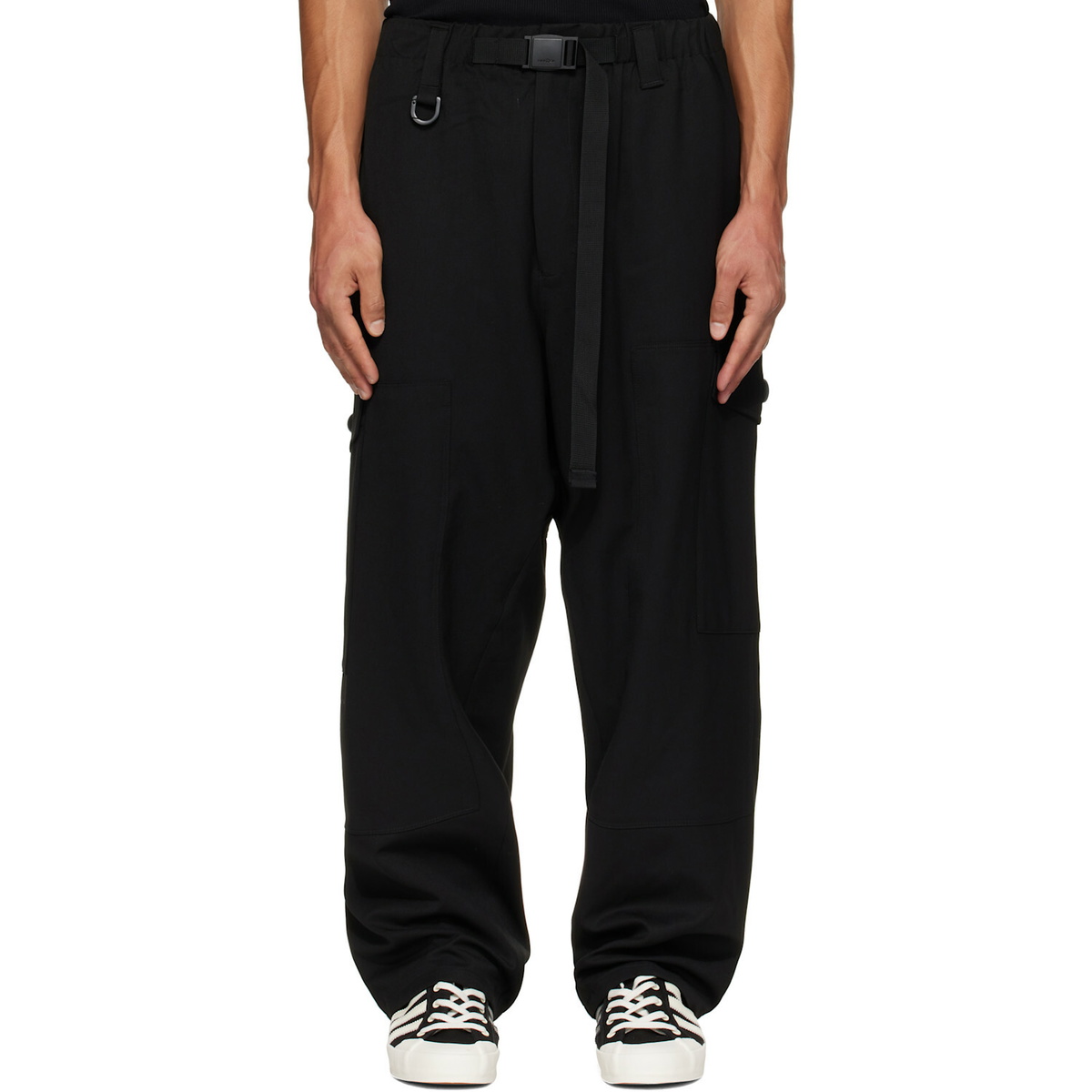 Y-3 Black Wool Utility Cargo Pants