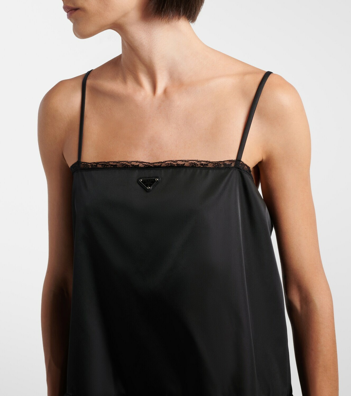 Prada Re-Nylon lace-trimmed minidress