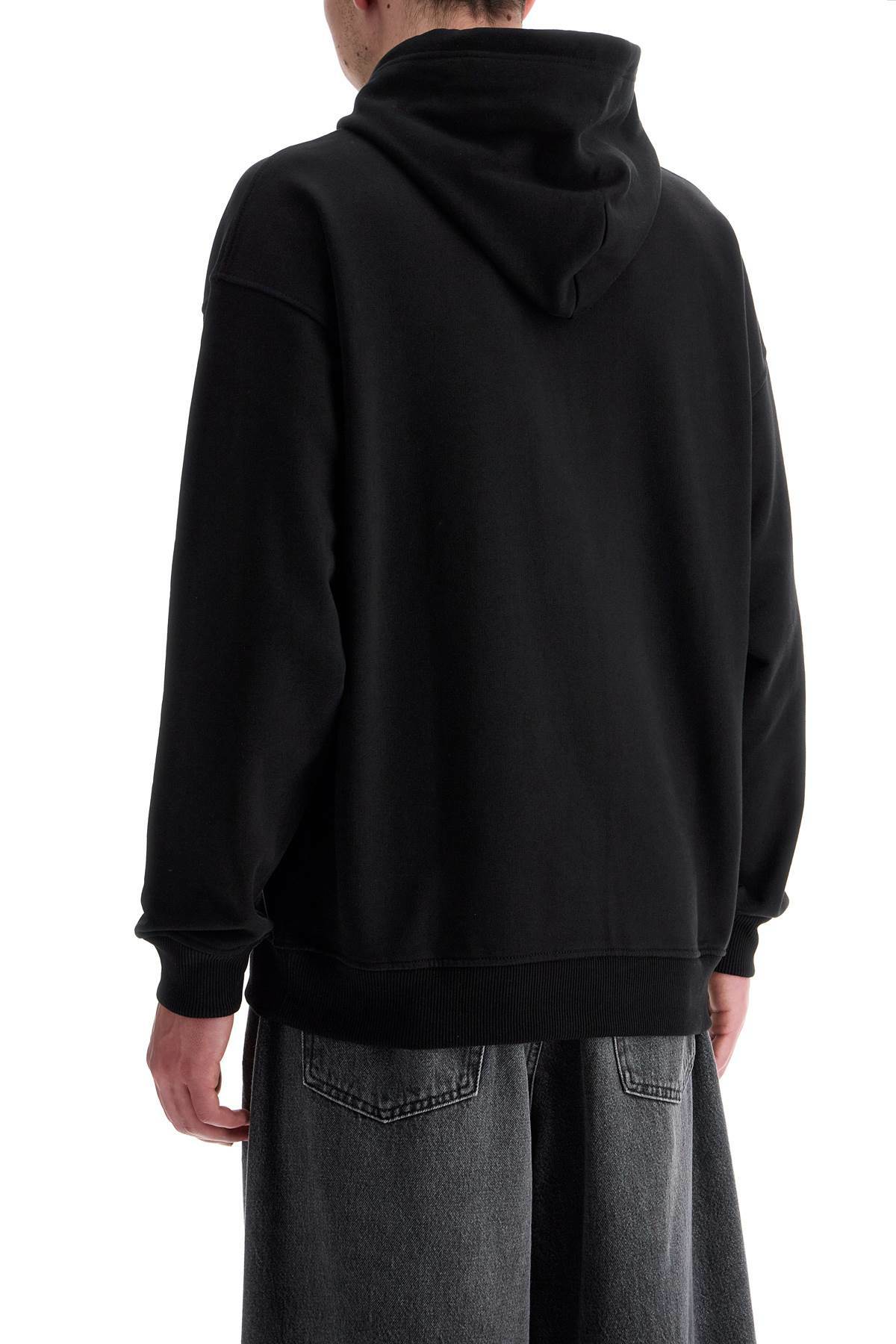 DIESEL black cotton hoodie with embossed logo Black Diesel