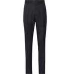 Wacko Maria - Dormeuil Tapered Pleated Metallic Wool Trousers - Black