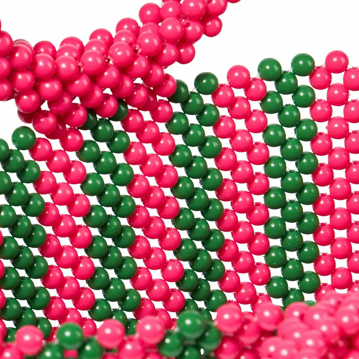 MC2 Saint Barth Beaded Handbag With Pink And Green Stripes