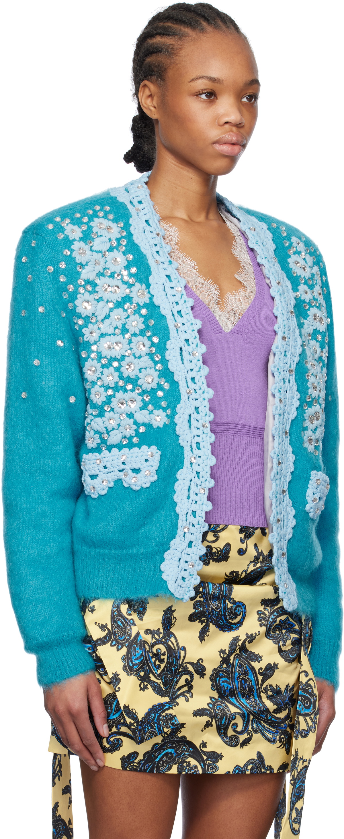 Meryll Rogge Blue Padded Cardigan
