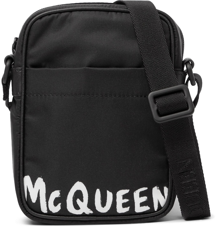 Photo: Alexander McQueen - Logo-Print Nylon Messenger Bag - Black