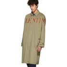 Valentino Beige and Red VLogo Trench Coat