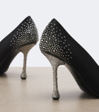 Jimmy Choo Ixia crystal-embellished satin pumps