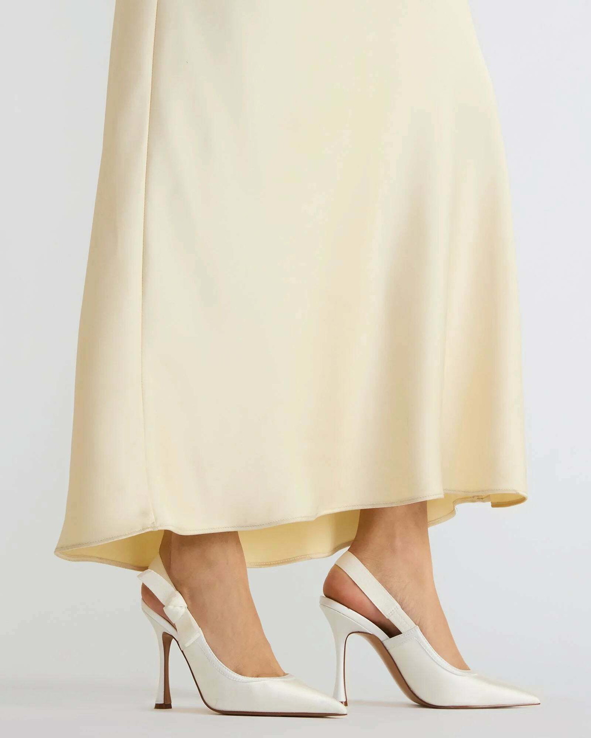 Steve Madden Bri Heels in White Satin