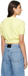 Alexander Wang Yellow Cropped T-Shirt