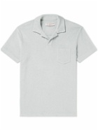 Orlebar Brown - Slim-Fit Camp-Collar Cotton-Terry Polo Shirt - Gray