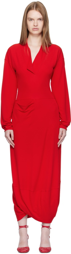 Photo: LEMAIRE Red V Neck Maxi Dress
