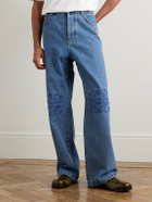 LOEWE - Anagram Wide-Leg Logo-Embroidered Jeans - Blue