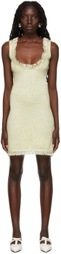 Gauntlett Cheng SSENSE Exclusive Yellow Knit Bubble Fringe Short Dress