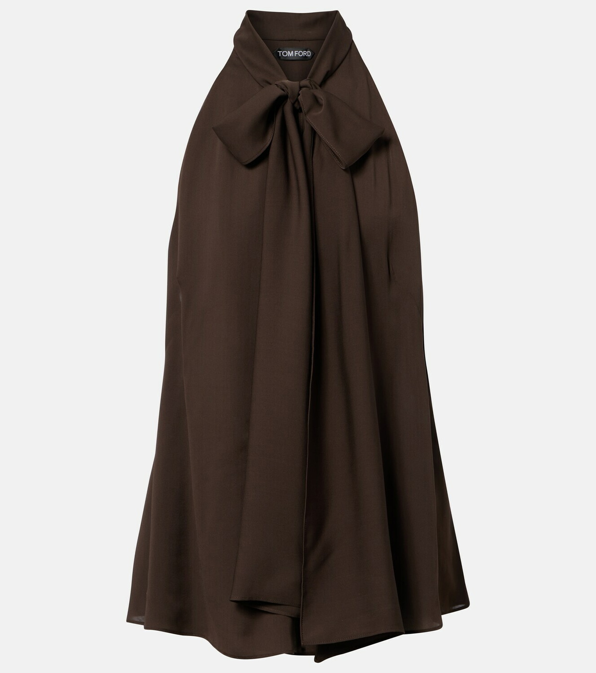 Tom Ford Tie-neck silk georgette top