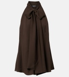 Tom Ford Tie-neck silk georgette top