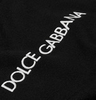 Dolce & Gabbana - Slim-Fit Contrast-Tipped Logo-Embroidered Virgin Wool Sweater - Men - Black