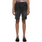 Amiri Black Denim Half Track Shorts