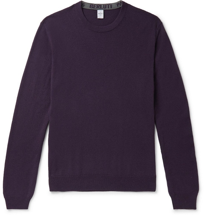 Photo: Berluti - Cashmere and Mulberry Silk-Blend Sweater - Purple