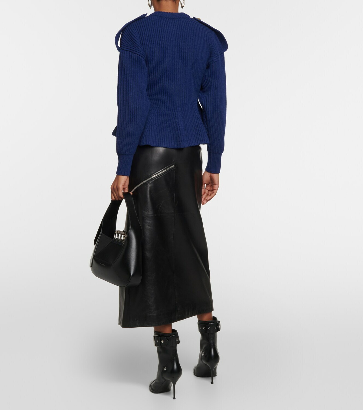 Alexander McQueen Peplum wool-blend cardigan