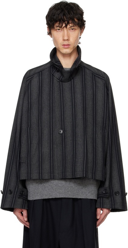 Photo: RAINMAKER KYOTO Gray & Black French Twill Short Trench Jacket