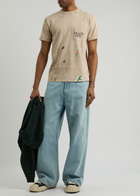 Gallery Dept. Paint-splattered Logo Cotton T-shirt Taupe